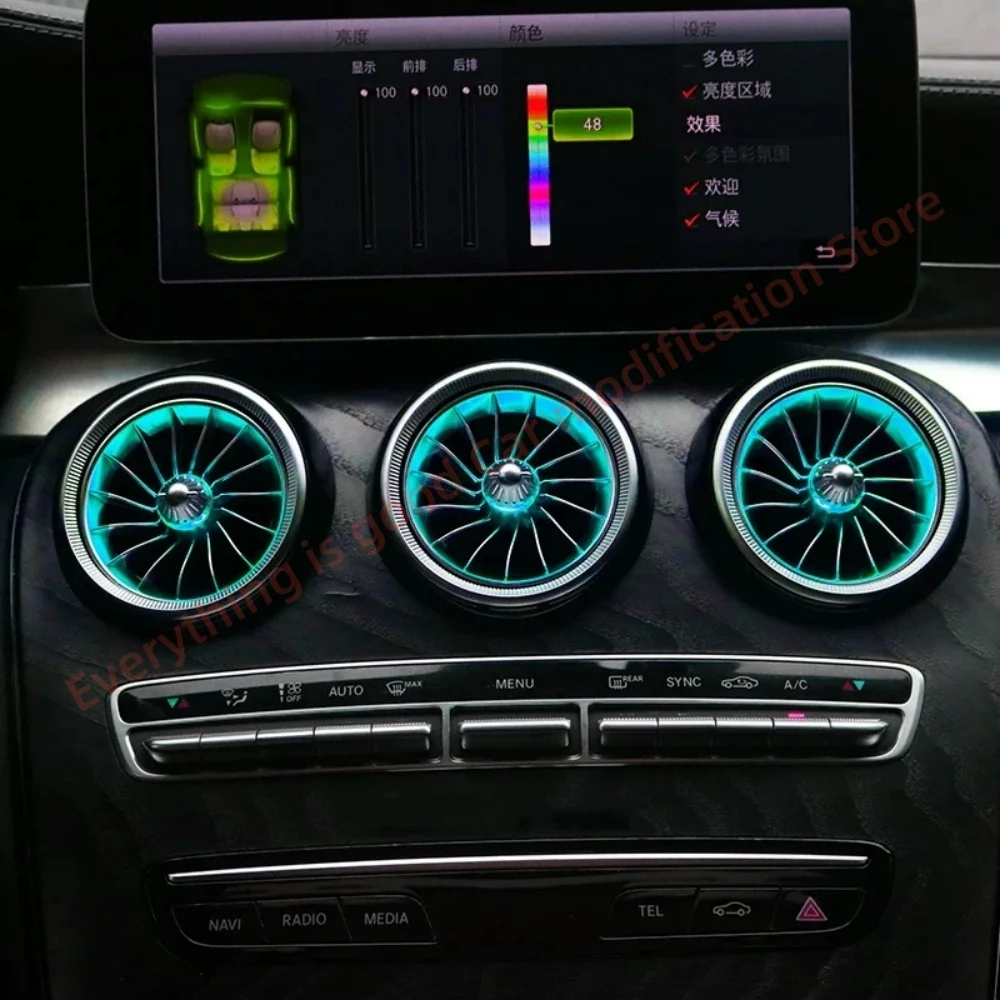 For Mercedes-Benz C-Class W205 GLC X253 Suspension Light emitting turbine vent ambient light car retrofit Car accessories New