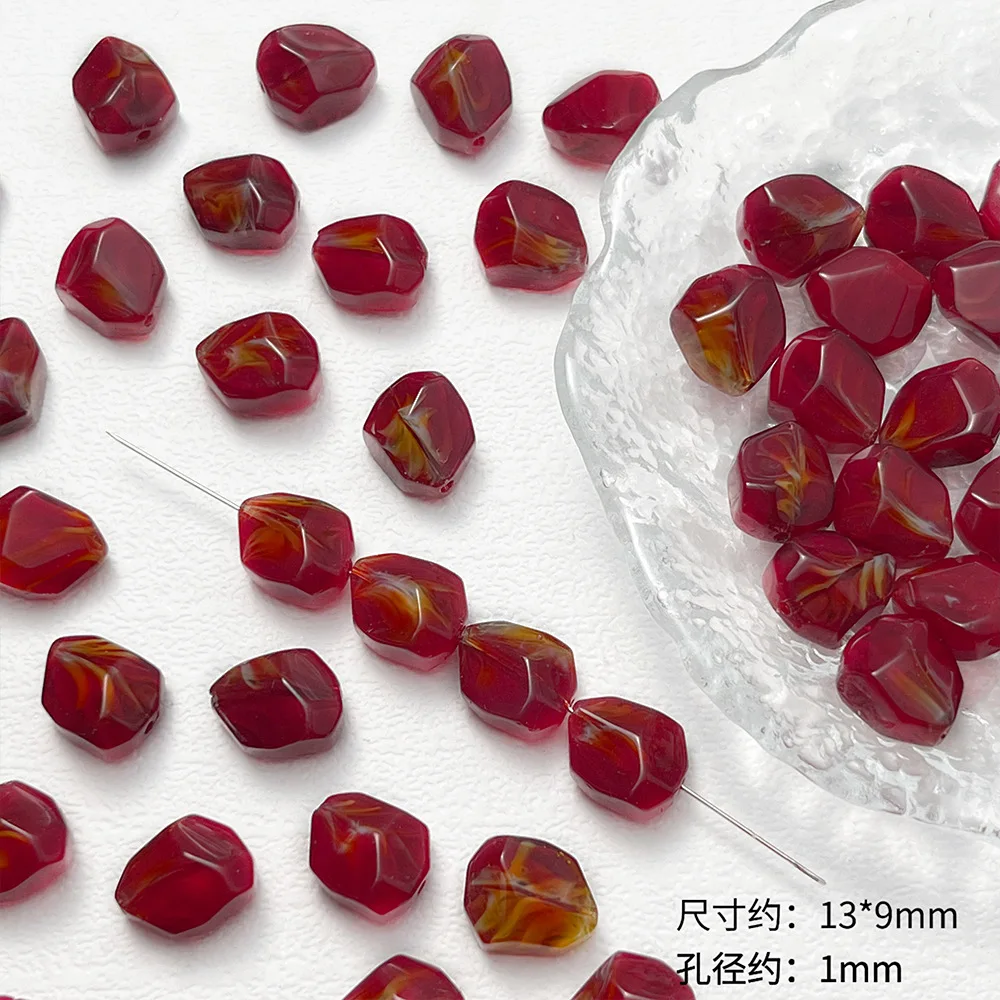 10Pcs 9x13MM Irregular Stone Shape Gradien Painting Lampwork Glass Beads For Jewelry Making Diy Bracelet Earrings Accessories