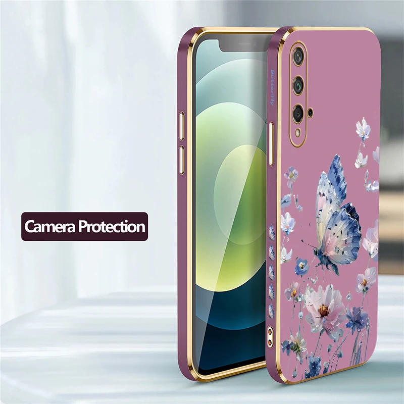 حافظة لهاتف هواوي هونور 20 8A 200 Pro 90 Lite 70 50 SE 20S مطلية فاخرة من السيليكون الناعم المقاوم للصدمات