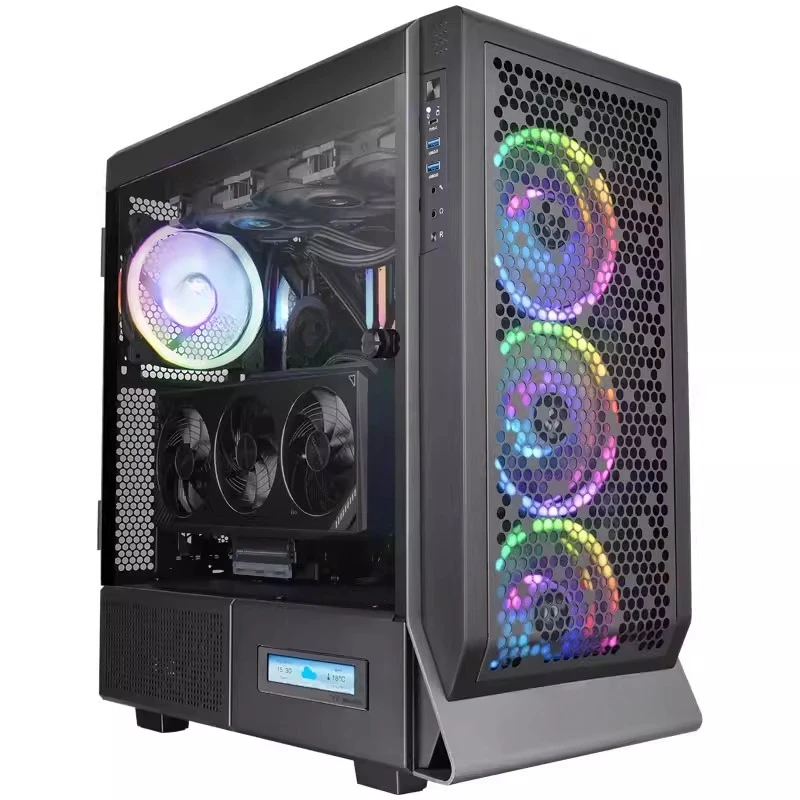Tt500 TG black and white desktop computer main case with fan dust proof