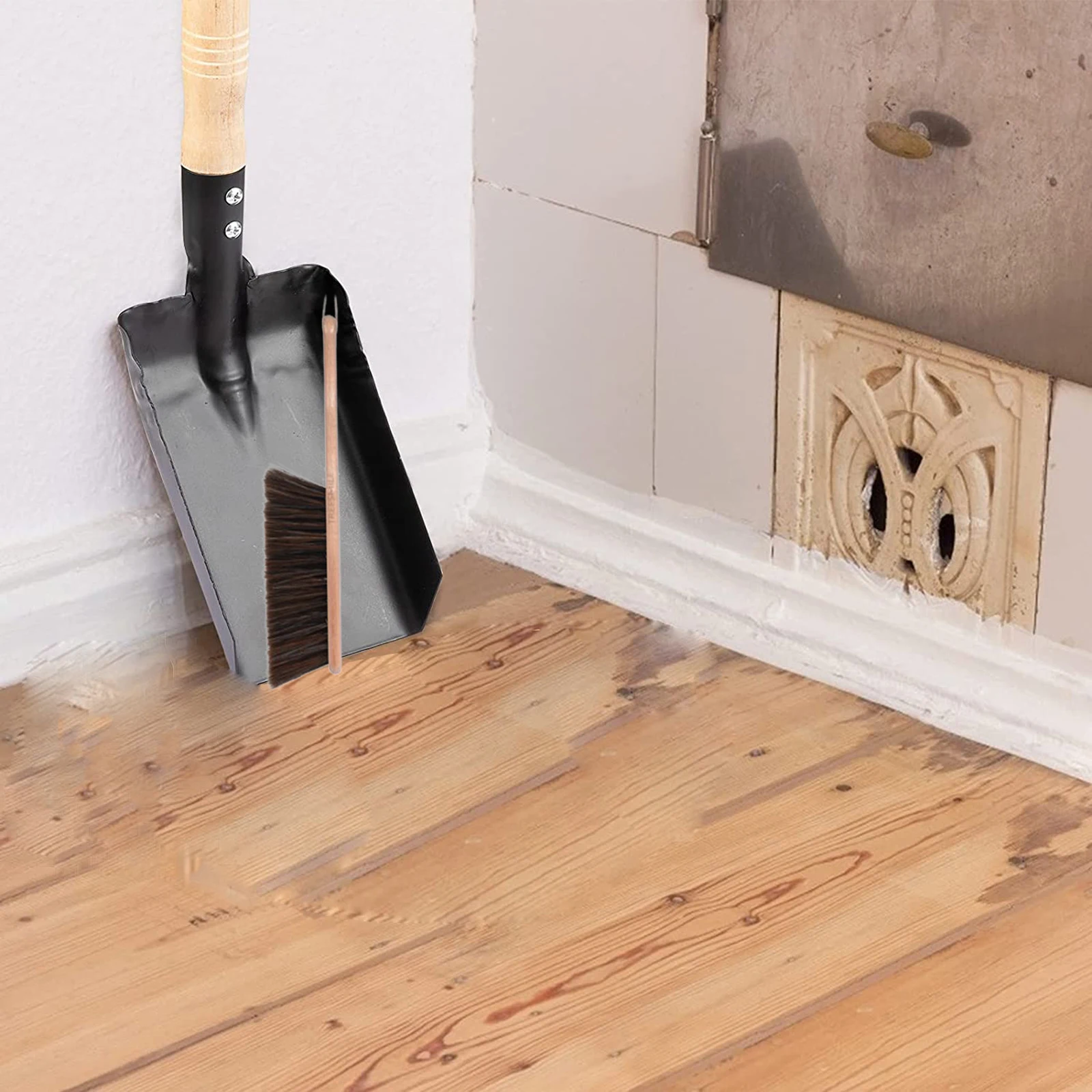 

1 set 1 Set Fireplace Cleaning Tools Light Weight Wood Iron Shovel Brush For Stove Ash Cleaning Kit Broom Accessories