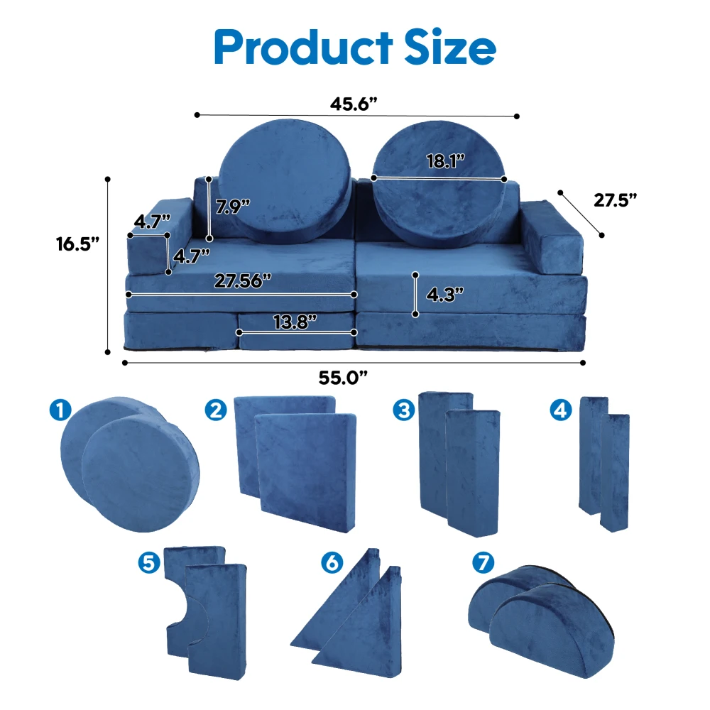 14-компонентный детский диван, секционный игровой диван, детский секционный диван, вдохновляет творчество, пенопласт и напольные коврики для детей