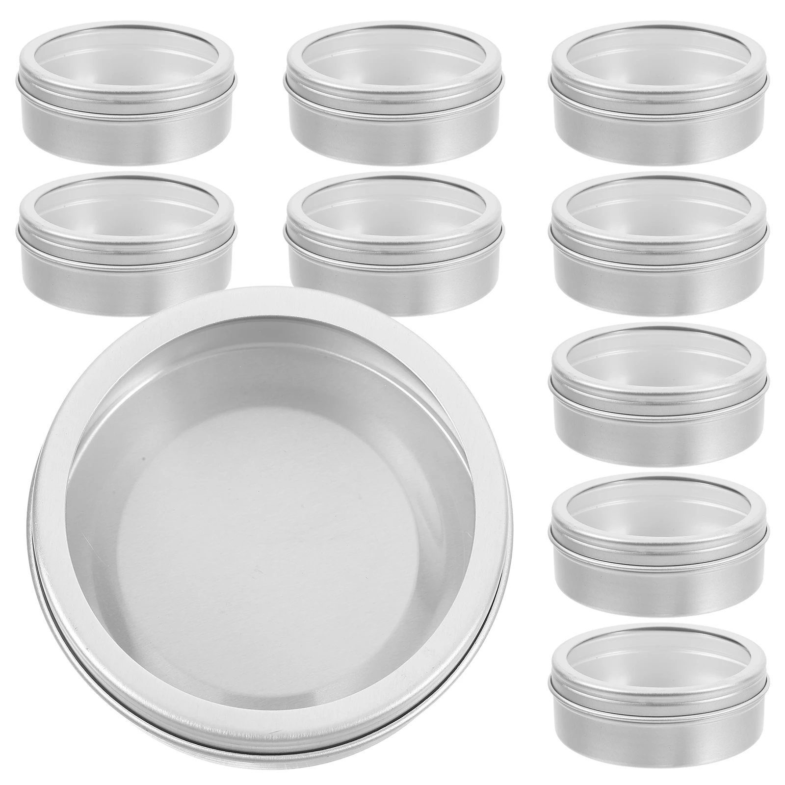 

Aluminum Boxes Empty Tin for Tea Coffee Sugar Storage Lightweight Transparent Lid Sturdy Container Travel Small Size Metal