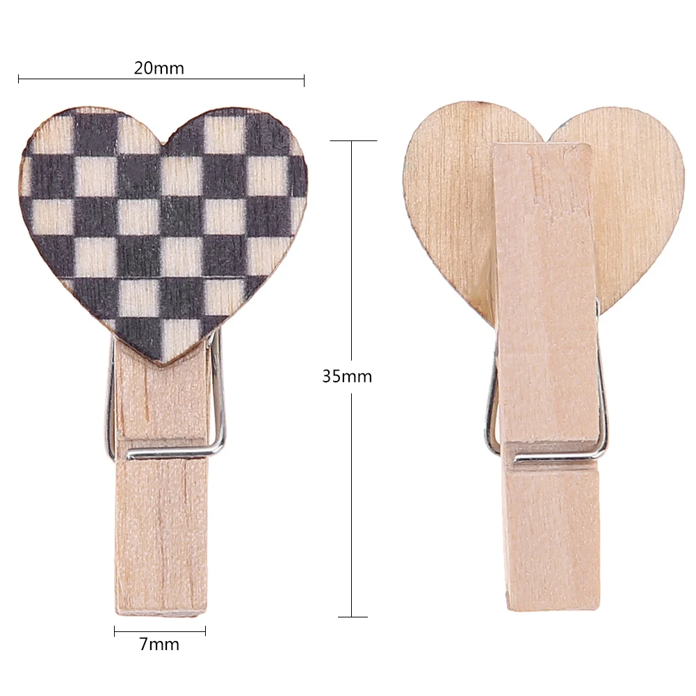 50 قطعة أوتاد الصور مقاطع خشبية الحب القلب الغسيل الديكور DIY 3.5 سنتيمتر مزيج اللون الدعائم الزخرفية الصغيرة لزينة الزفاف