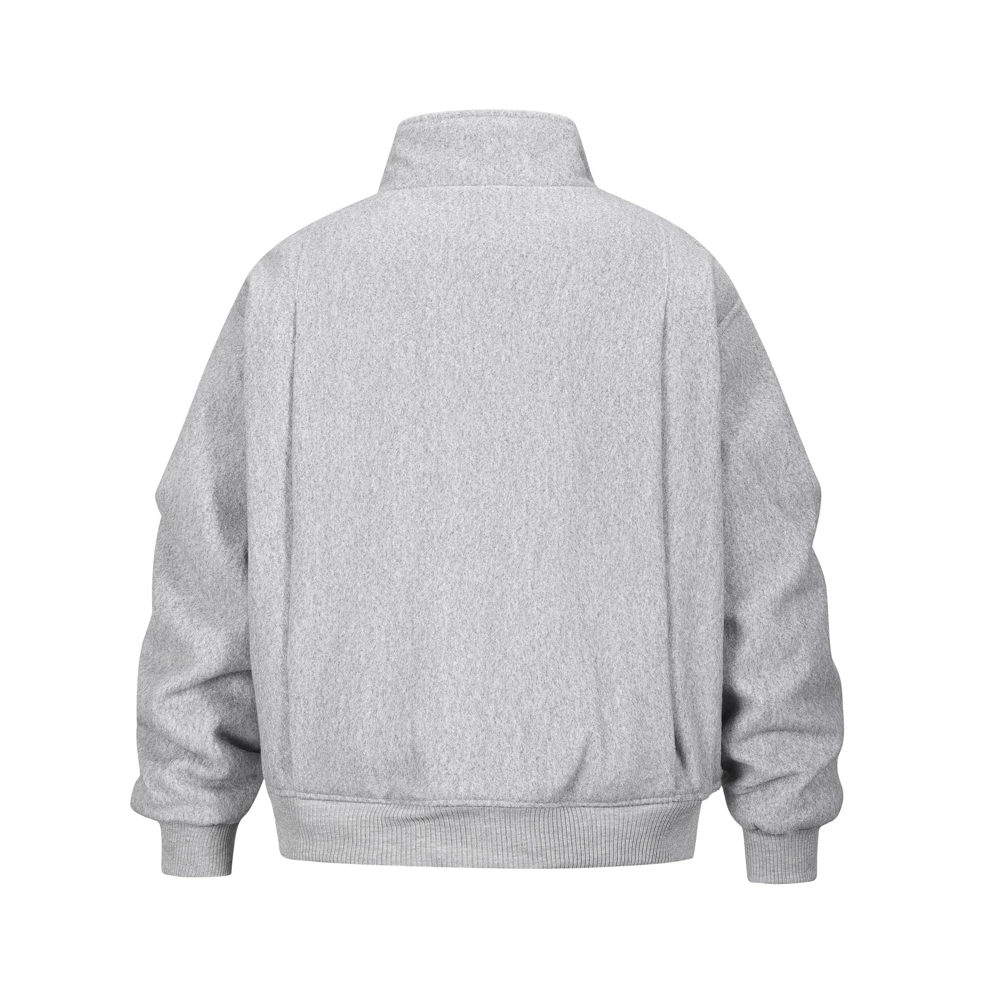 Yao Fashion Casual Stand-up Collar Woolen Cotton-padded Jacket Streetwear Loose Vintage Solid Color Cleanfit Sweater For Men