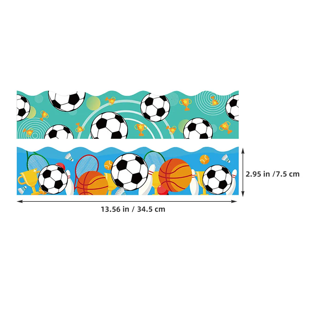 60 Sheets Bulletin Board Decoration Ball Border Basketball for Decorations Borders
