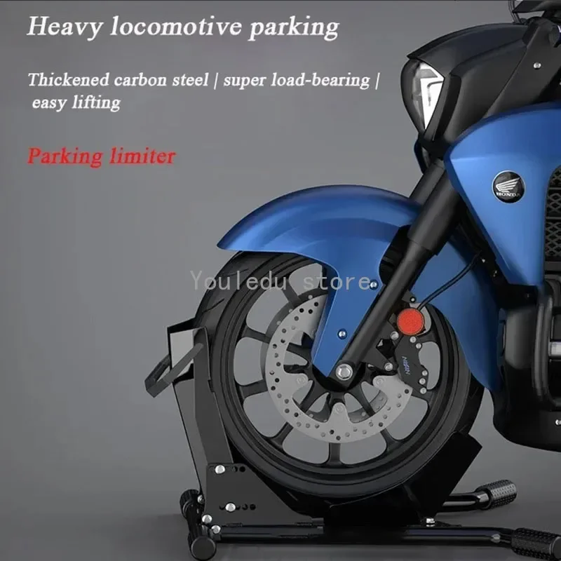 Motorcycle Front Wheel Parking Rack Qualitative Carbon Steel Universal Motorcycle Front Wheel Parking Mounting Bracket