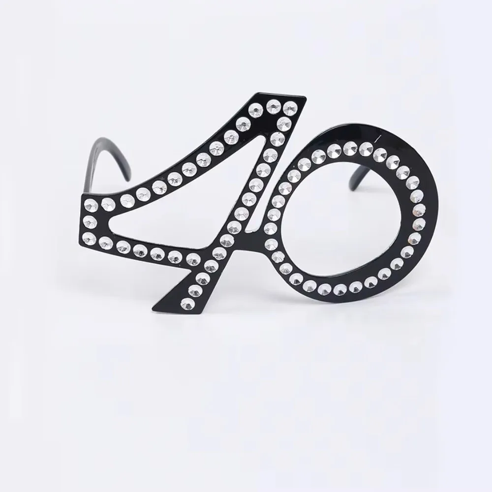 Funny Birthday Number Rhinestone Glasses Rhinestone Number Design Party Sunglasses 16th 18th 30th 40th 50th 60th Party Mask