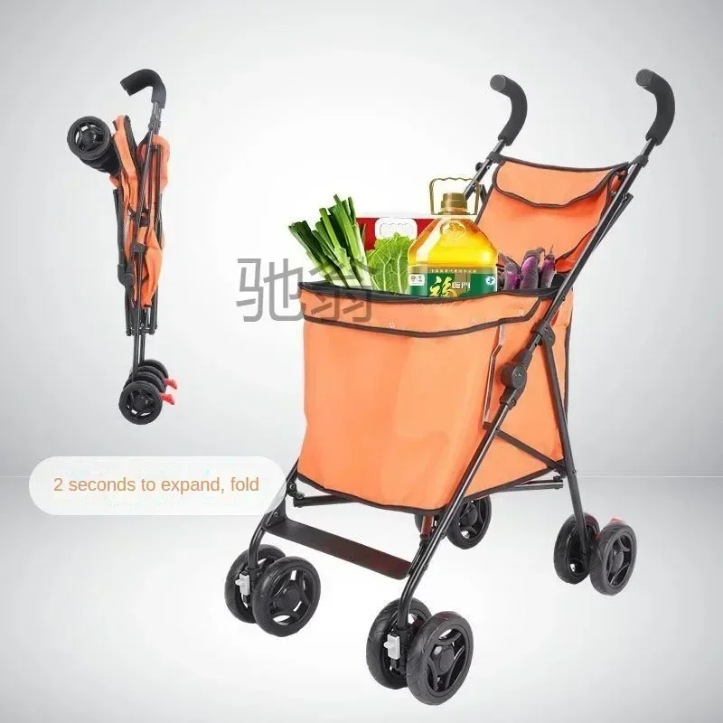 

Shopping Cart Light Portable Folding Shopping Cart Trolley Trailer Trolley Camping Stall Pulling Goods Pick Up Express Trolley