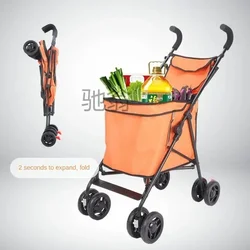 Shopping Cart Light Portable Folding Shopping Cart Trolley Trailer Trolley Camping Stall Pulling Goods Pick Up Express Trolley