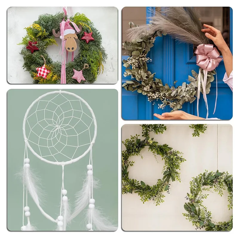 

N96R Dream Catcher Rings, Black Metal Circles, 16 Pcs Metal Hoops For Crafts, Floral Macrame Hoop For DIY Projects