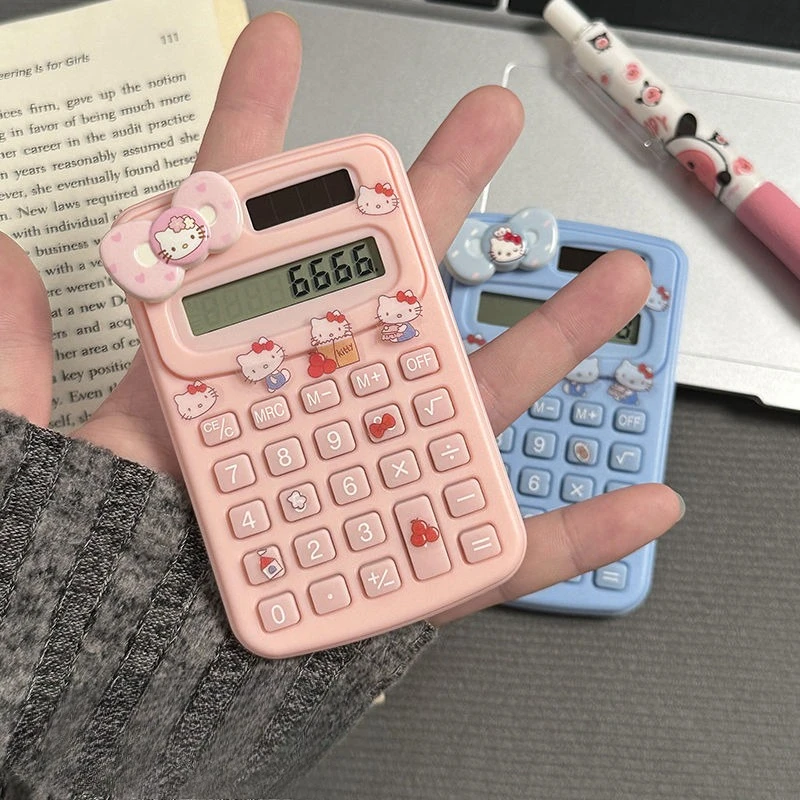 Hello Kitty Rekenmachine Mooie Cartoon Mini Klein en Compact Draagbaar met Rekenmachine Nieuwe Mode Originaliteit Mute Examen Specifiek