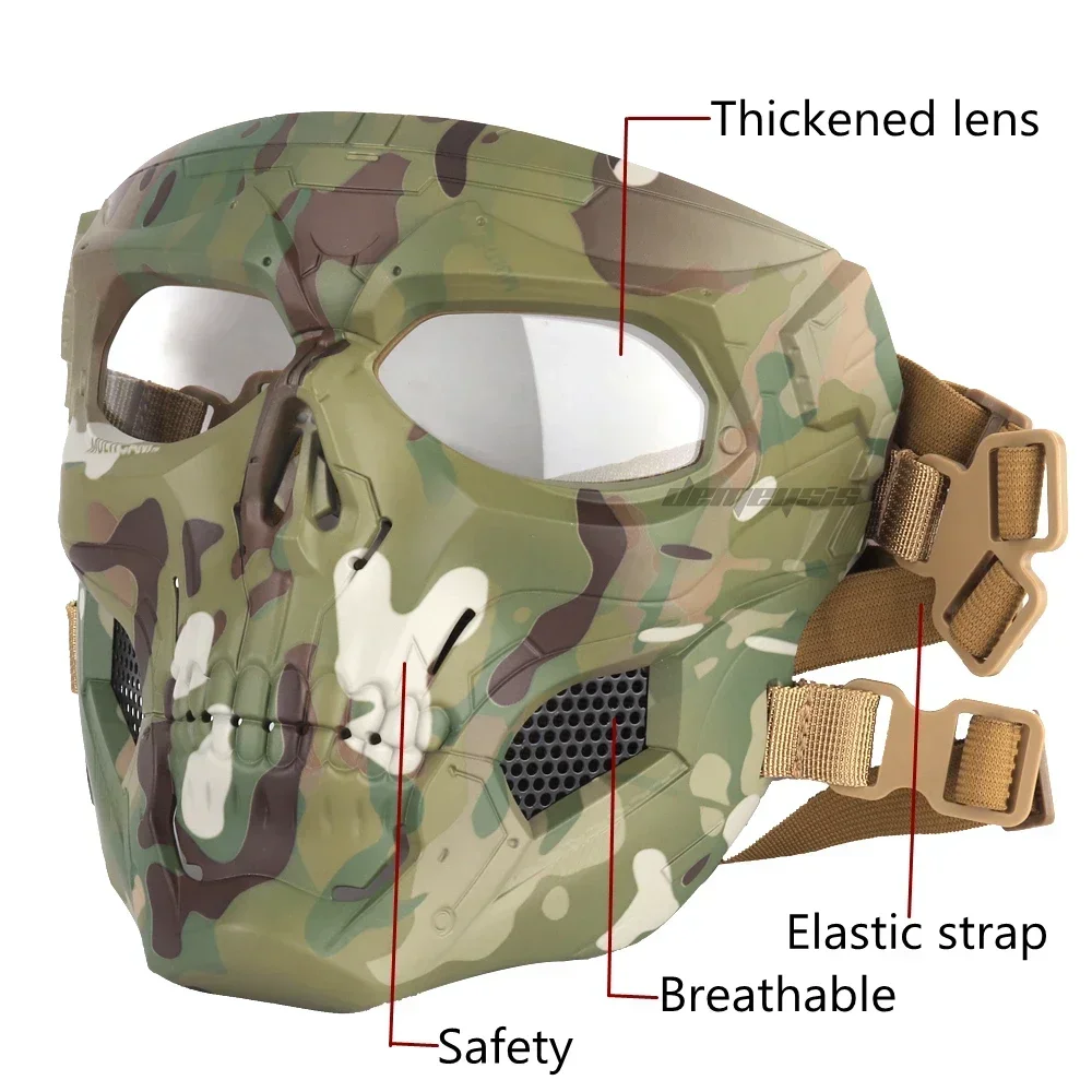 Tactical Skull Masks CS Shooting Paintball Masks Motorcycle Men Full Face Airsoft Cycling Halloween Cosplay Party Mask