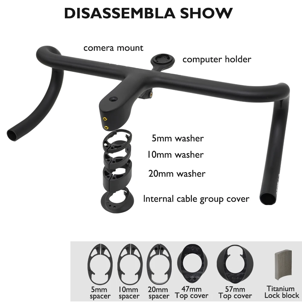 

OdinZeus 266g lightweight carbon fiber road bicycle handlebar, featuring a fully internal wire design, with a length of360-440mm