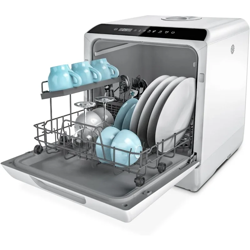 Countertop Dishwasher, 5 Washing Programs Portable Dishwasher With 5-Liter Built-in Water Tank, No Hookup Needed