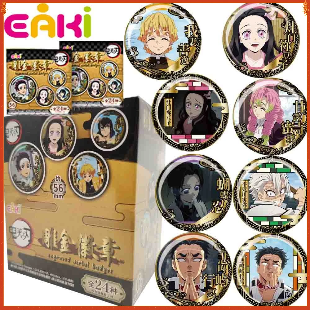 

New Original EAKI Demon Slayer Creative Backpack Clothing Decoration Round Badge Classic Character Exquisite Brooches Kids Gifts