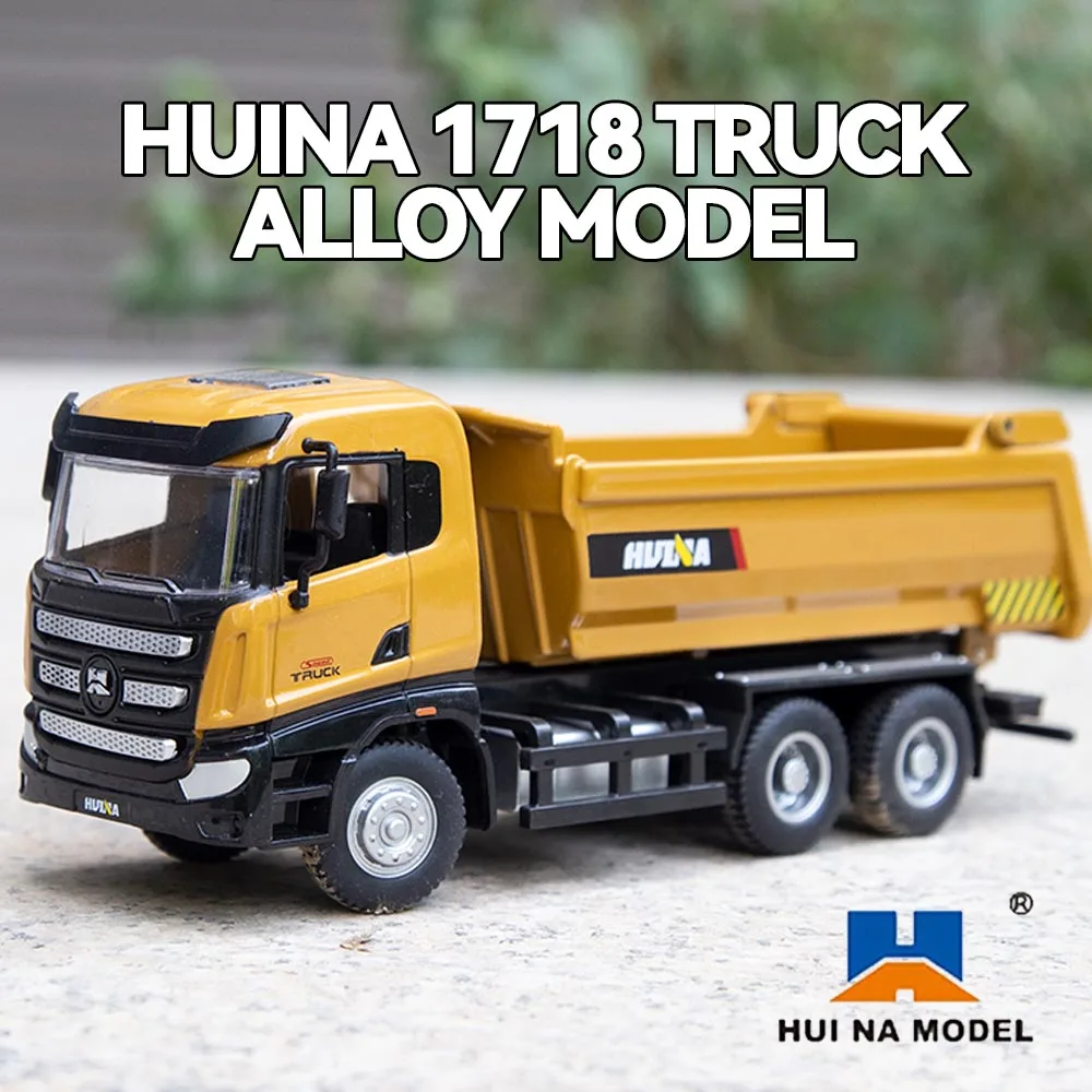 Huina Cars Trucks Model 1: 50 Engineering Vehicle Toys Simulation Alloy Loading Mixer Construction Truck Toy Model for Kids