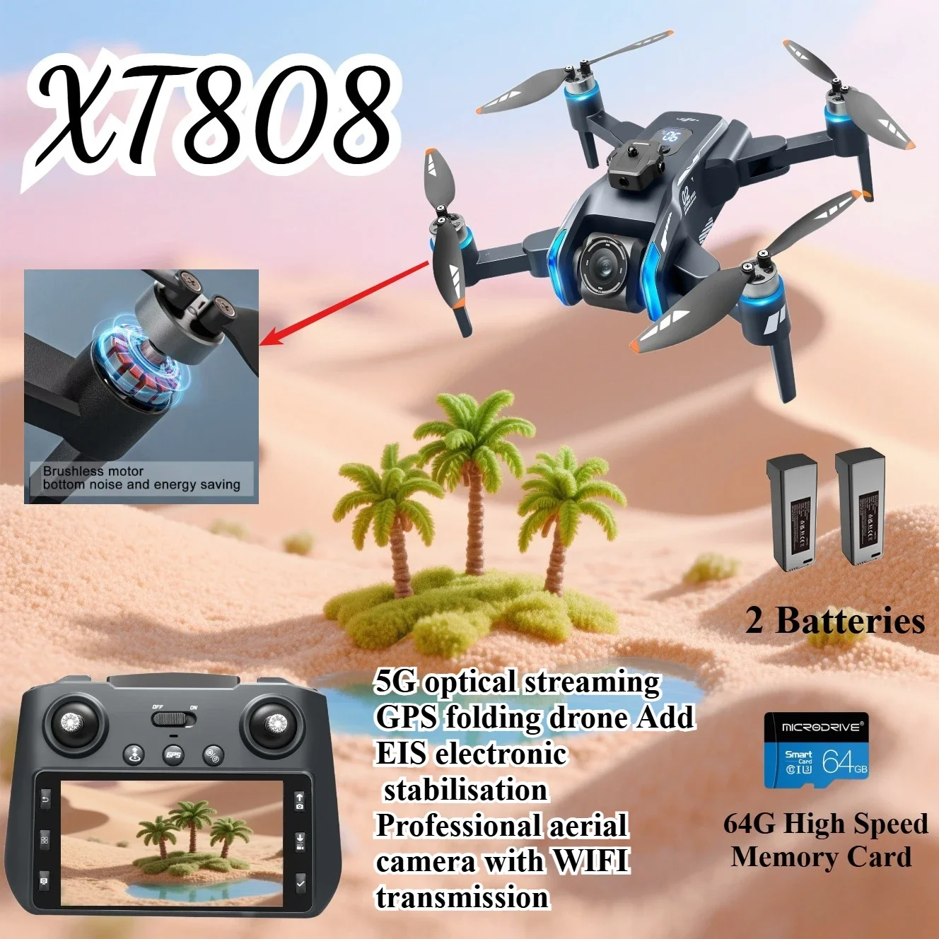 XT808 Drone With Sc…