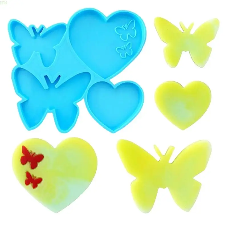 Flexible Silicone Mold Easy to Use Heart Butterfly Earrings Epoxy Resin Molds NM