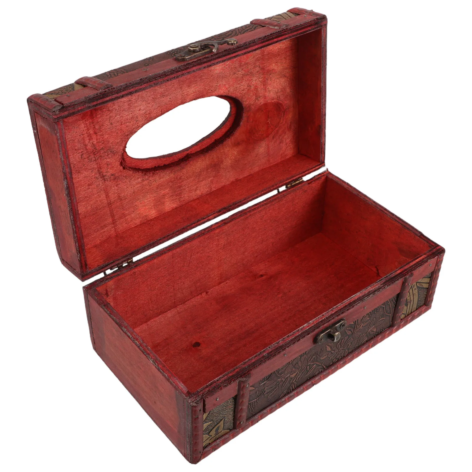 

Wooden Tissue Box Vintage Distressed Finish Retro Napkin Holder For Home Car Living Room Kitchen Bathroom Office Storage