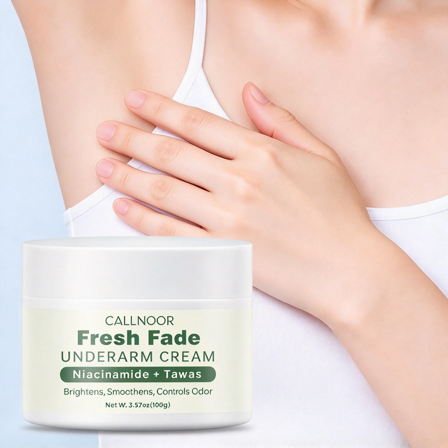 Fresh Fade Underarm Cream with Niacinamide & Tawas, Brightening Deodorant Lotion, Enriched with Glutathione & Calamansi Extract.
