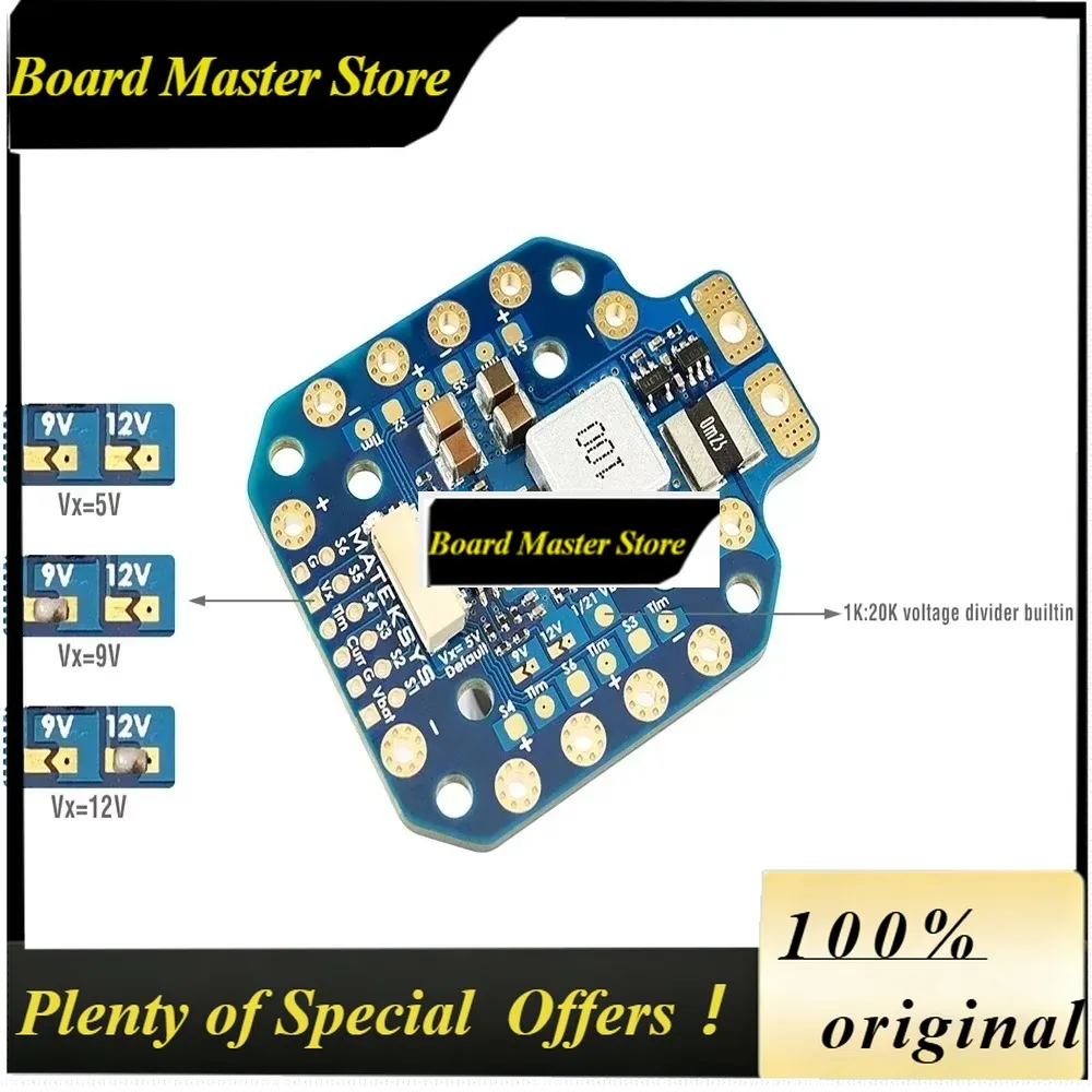 BoMsMATEK PDB-HEX 2-12S 5A 5V/9V/12V BEC Power Distribution Board PDB Outputs High Precision Current Sense For FPV Racing Drone