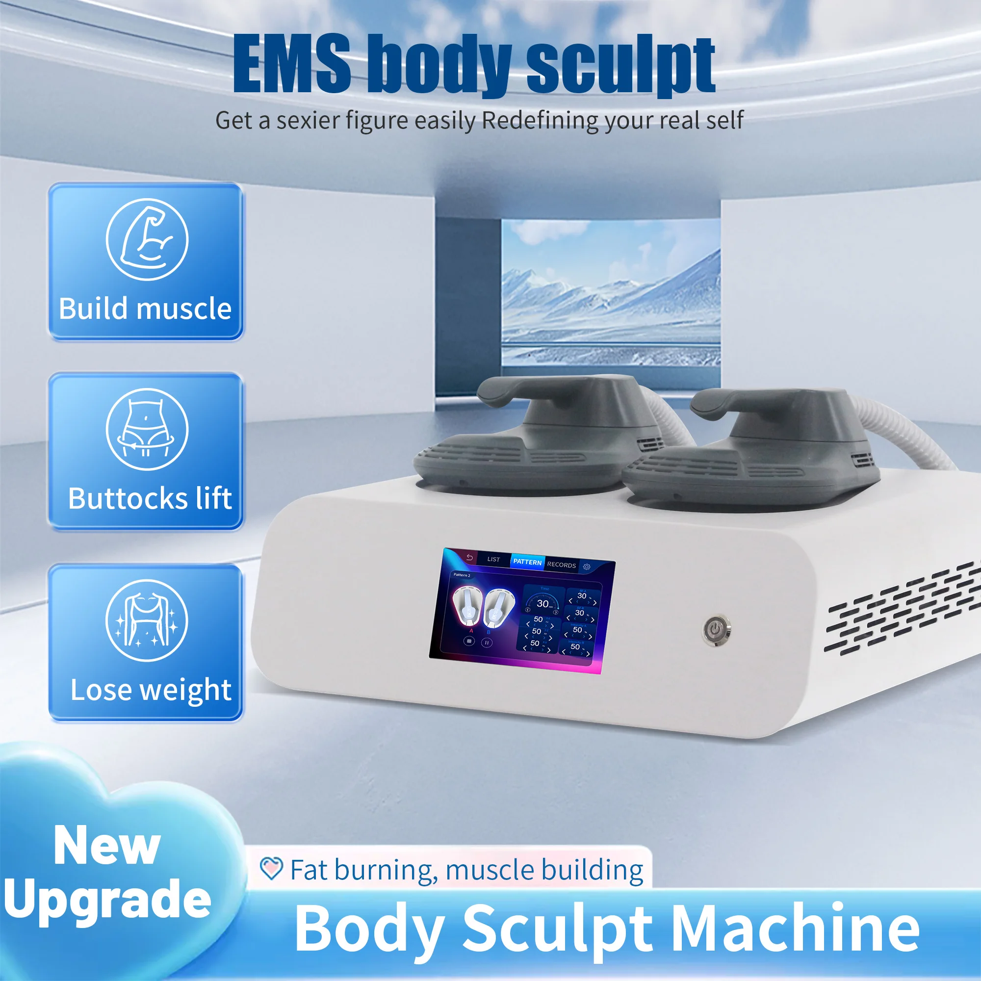 6500W Myoslim Muscle Stimulator RF Body Sculpting Myoslim NEW Portable Machine Slimming Weight Lose Electromagnetic