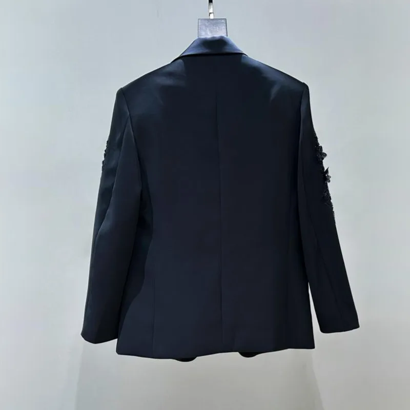 เสื้อเบลเซอร์ผู้ชายสไตล์ลำลอง รุ่นใหม่ ฤดูใบไม้ผลิ/ฤดูใบไม้ร่วง แต่งเลื่อมปักลาย ดีไซน์ทันสมัย พร้อมแผ่นเสริมไหล่ รุ่น Y2K รหัสสินค้า W13567