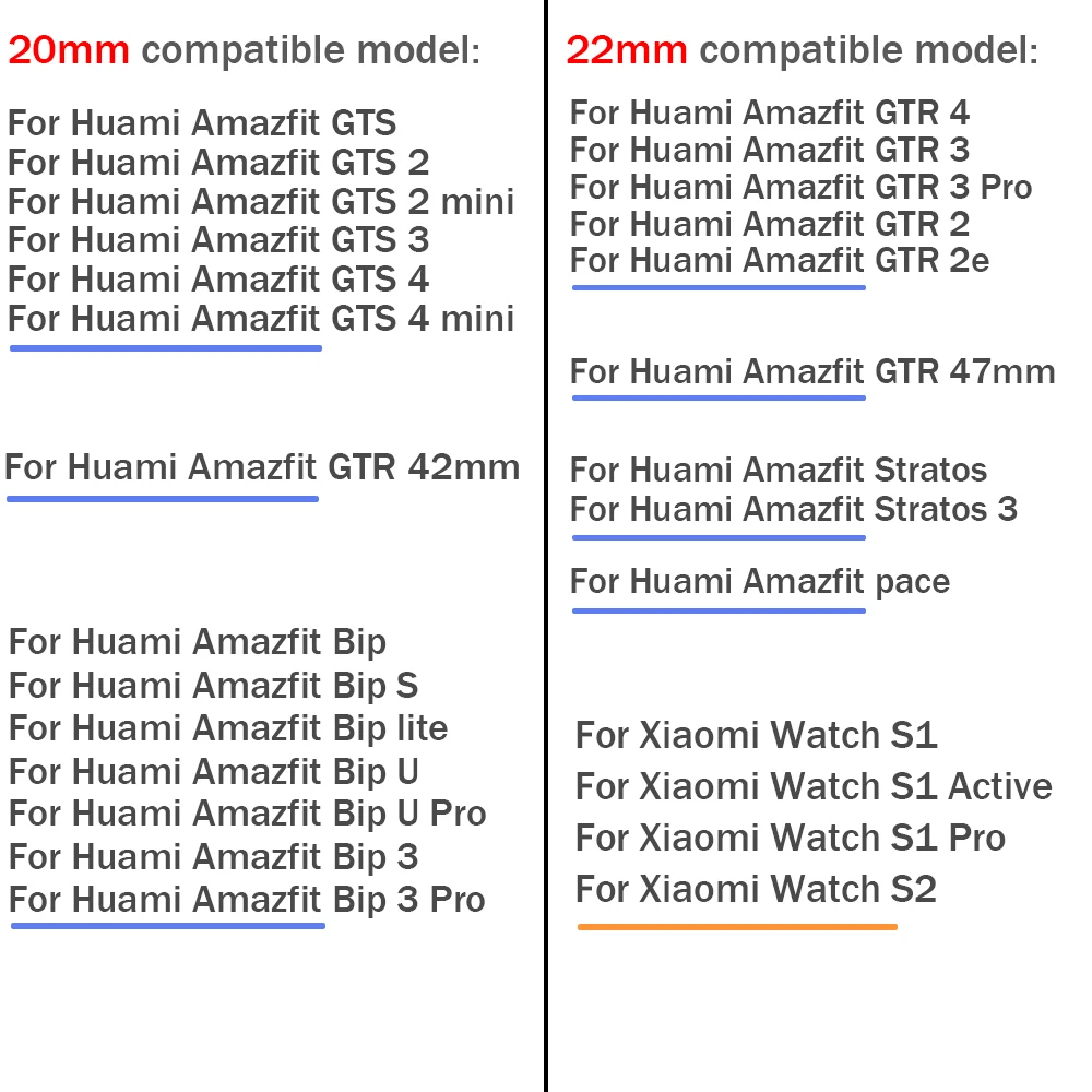 20mm 22mm opaska na Amazfit GTS 4 3 2 Min I/ GTR 4 3 Pro 2 2e Bip nylonowy pasek do zegarka Xiaomi kolor 2 S2 S1 Pro/aktywna bransoletka