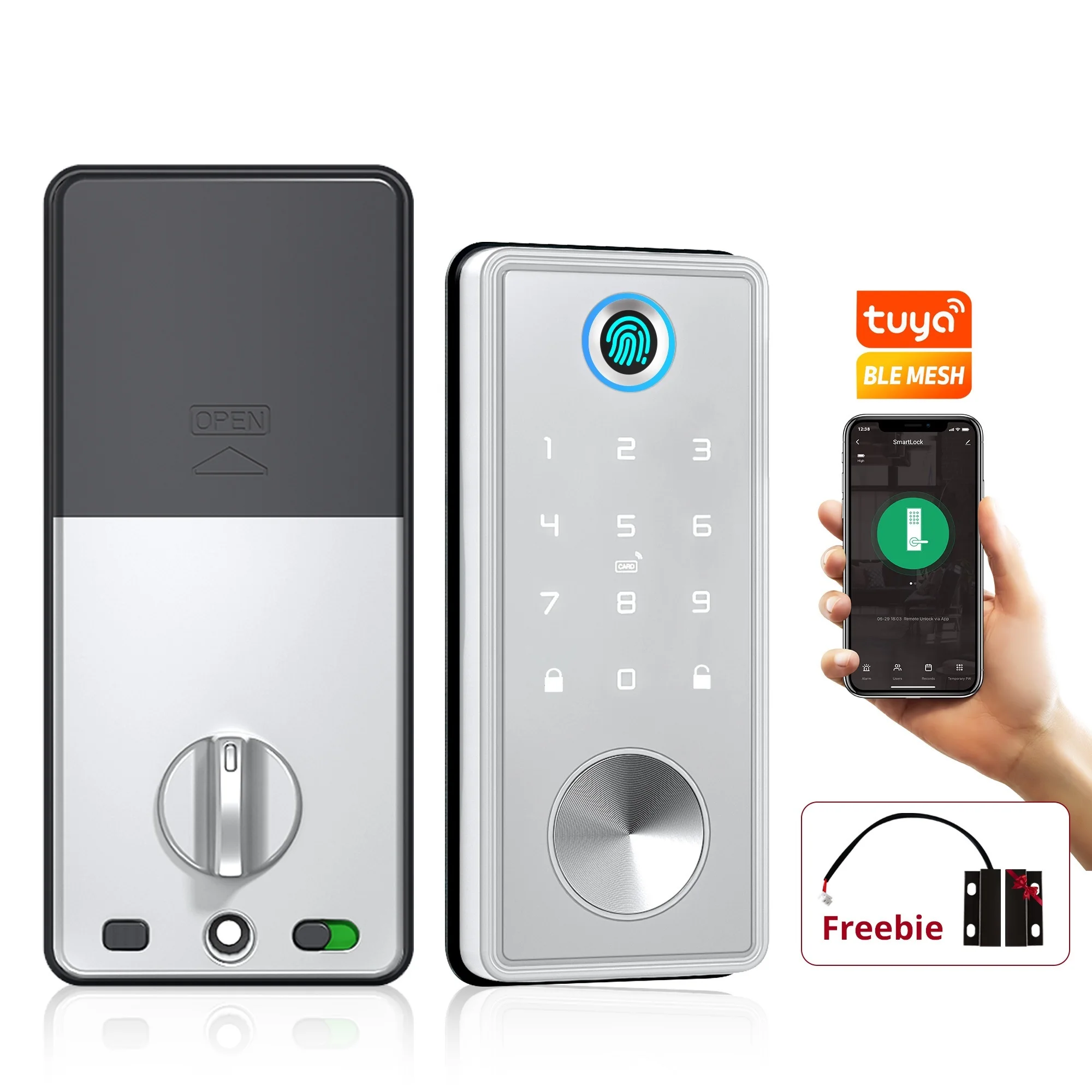 New Fechadura Eletronica Smart Door Lock Deadbolt Digital Tuya App Fingerprint Wifi Keyless Entry Keypad Electronic Locks