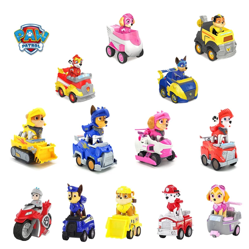 13 estilos Paw Patrol cachorro coche Patrulla Canina juguete muñeca de acción capitán Ryder modelo Chase Skye Marshall juguete para regalo para niños