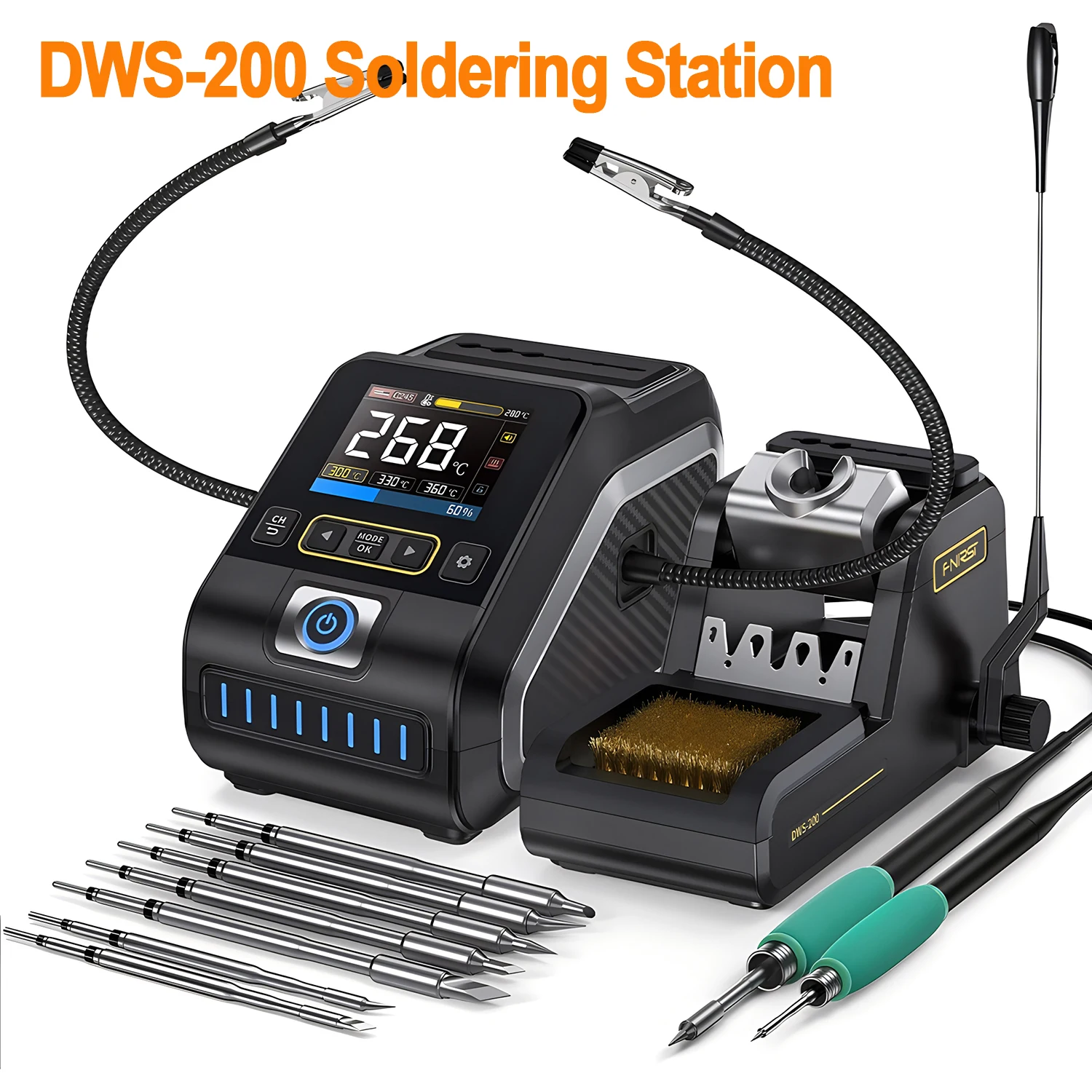 FNIRSI DWS-200 Smart Soldering Station Constant Temper Control 200W Power Repaid Heating Welding Rework Station F245 F210 Handle