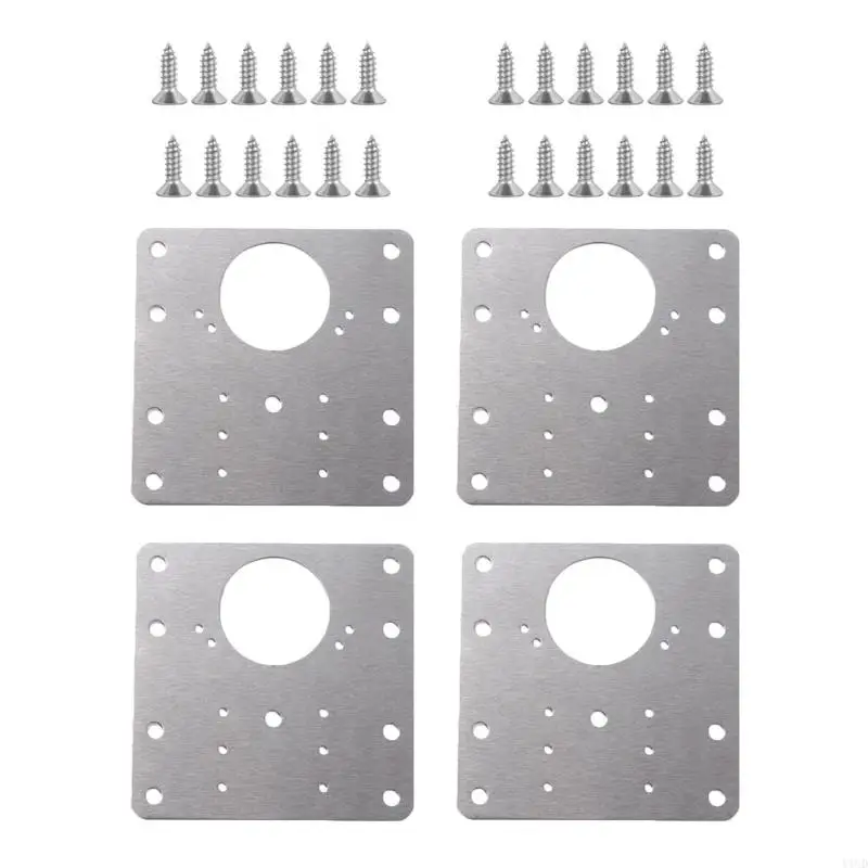 

4 Pcs Cabinet Hinge Repair Plate Stainless Steel Hinge Tools Furniture Door Hinge Accessories for Wood Furniture Shelves