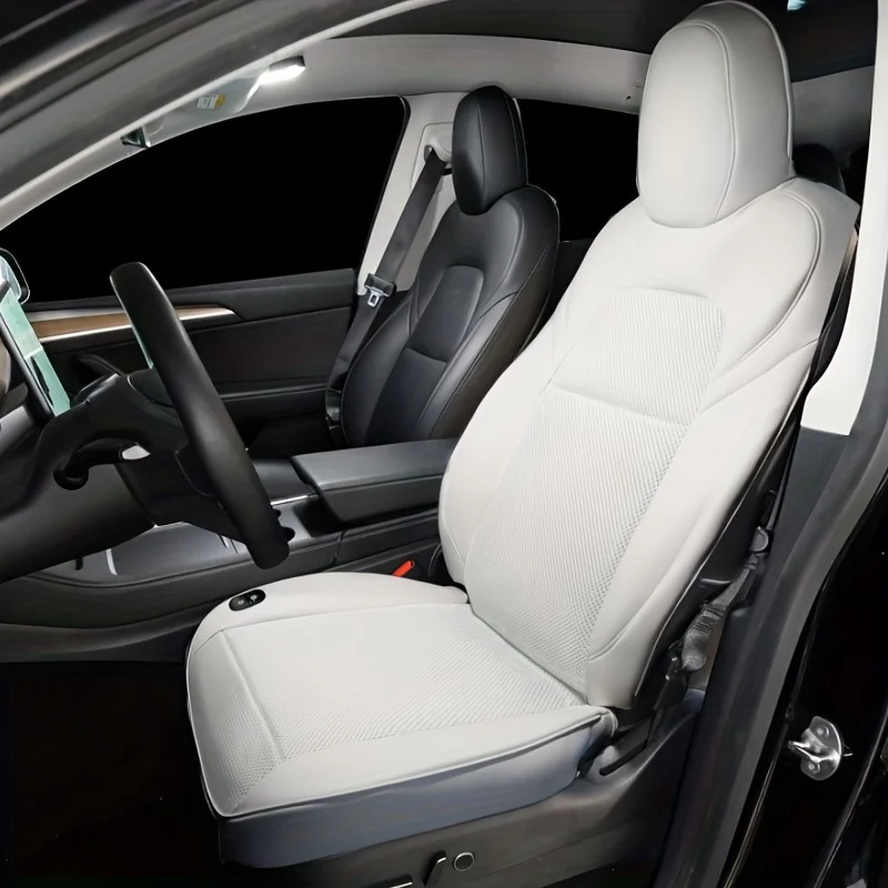 1PC For Tesla Model 3 Y Car ventilation cushion breathable ice silk seat cover with fan modification,  cool and breathable, long