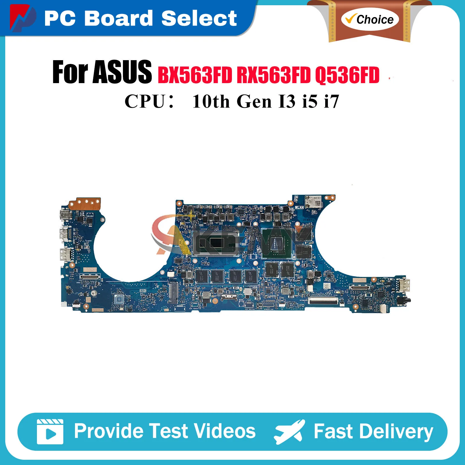 

UX563FD Материнская плата для ноутбука ASUS ZenBook BX563FD UX563 UX56FD RX563FD UX56FA Q536FD Материнская плата для ноутбука 10-го поколения I3 i5 i7