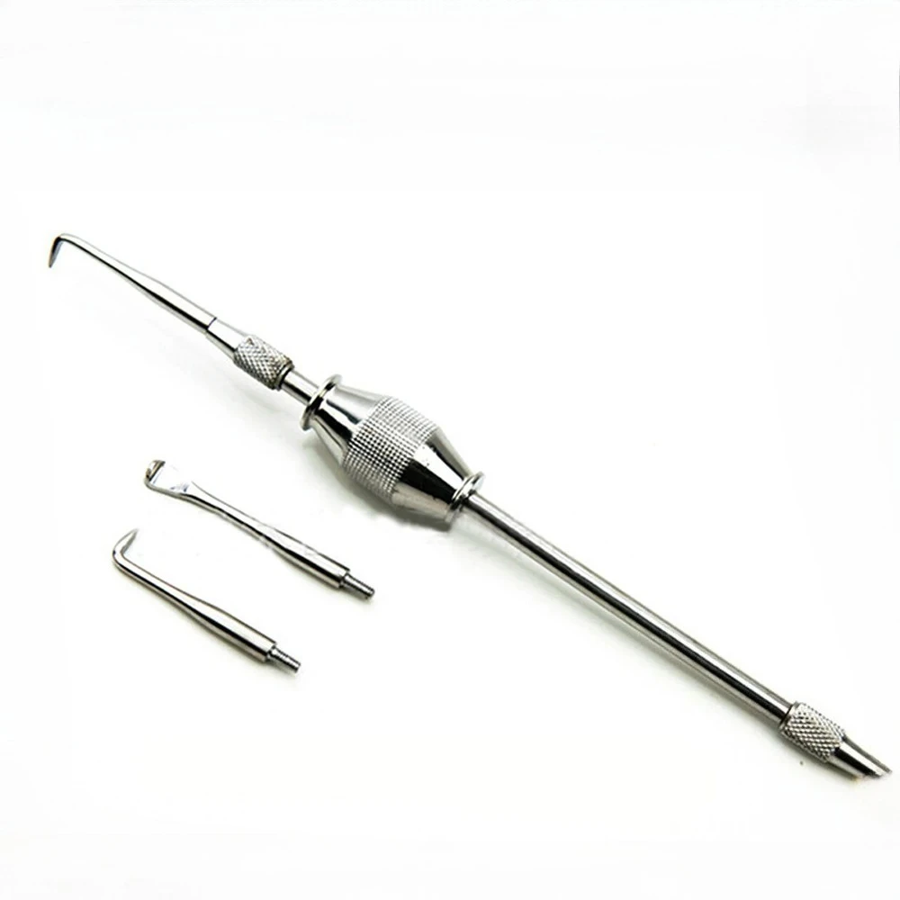 

3Sets Stainless Steel Manual Dental Crown Remover Manual Bridge Remover With 3 Attachments Reusable Dentistry Lab Products