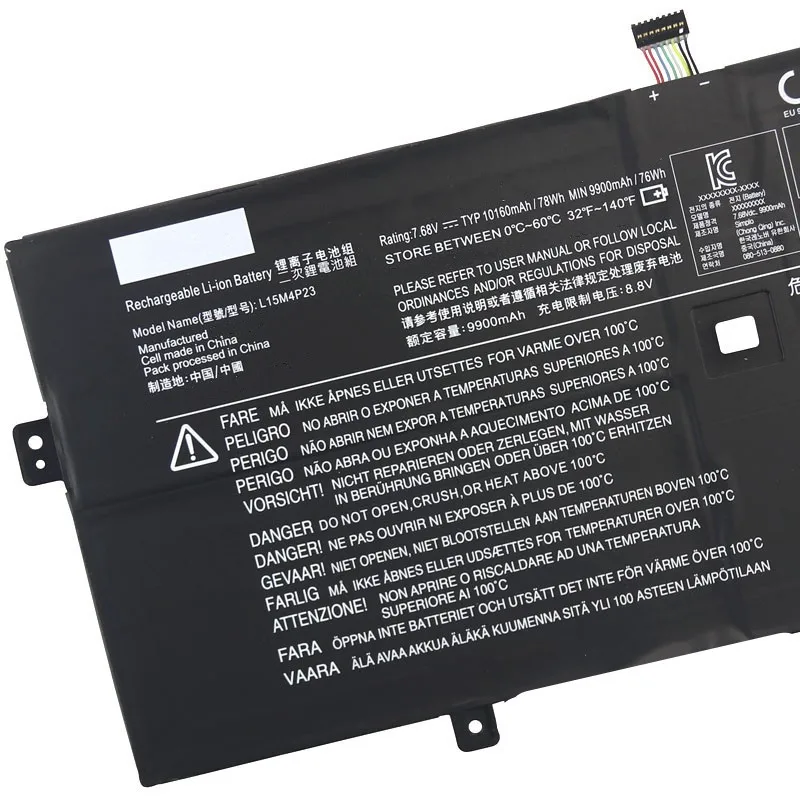 Imagem -05 - Bateria do Portátil de Lenovo para Lenovo L15m4p23 L15m4p21 L15c4p22 L15c4p21 Yoga 91013ikb Yoga Pro 512g Yoga 910 13 80vf 7.68v Novo
