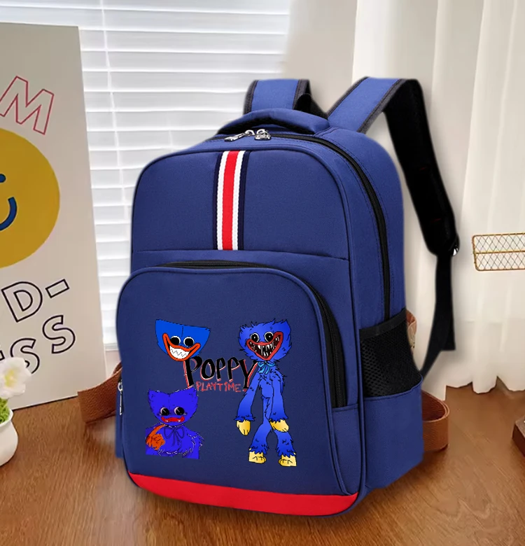 Sac à dos d'école Poppy's Playtime pour adolescents Huggy Wuggy, sac à dos d'étudiant de grande capacité, sac à livres imprimé avec motif de jeu