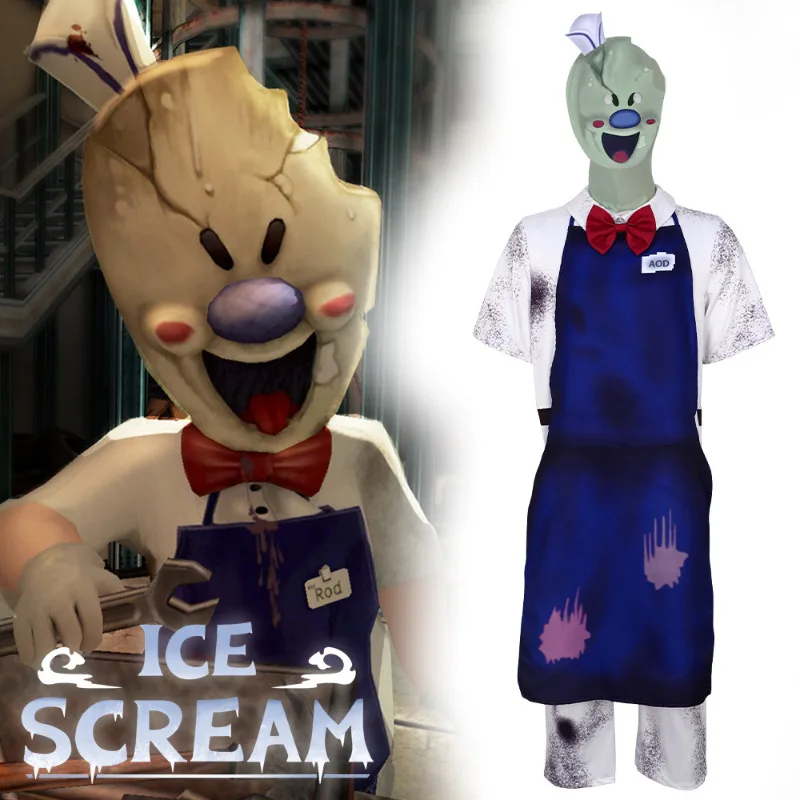 

Игра Ice Scream Косплей Костюм Стержень Уро Маска Комбинезон Фартук Взрослые Дети 110-190 Хэллоуин Вечеринка Ролевая Игра Наряд Индивидуальный