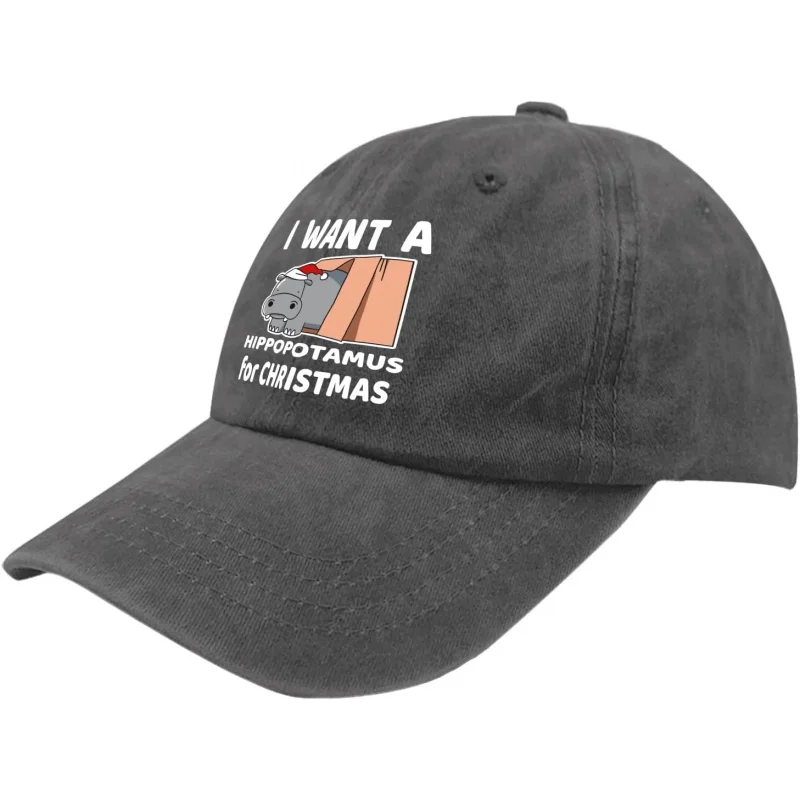 I Want A Hipryotamus pour hommes, chapeaux de Noël, casquette de baseball, chapeau d'entraînement doux lavé