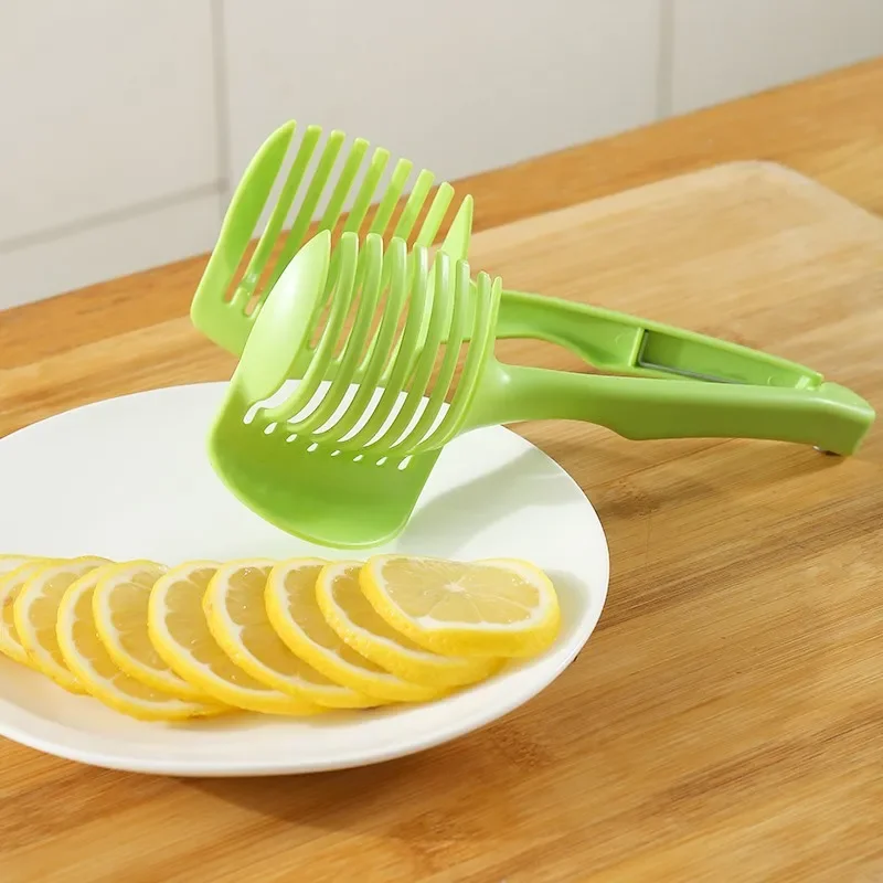 1PC Plastic Kitchen Handheld Potato Slicer Tomato Cutter Tool Lemon Cutting Cooking Kitchen Accessories Kitchenware