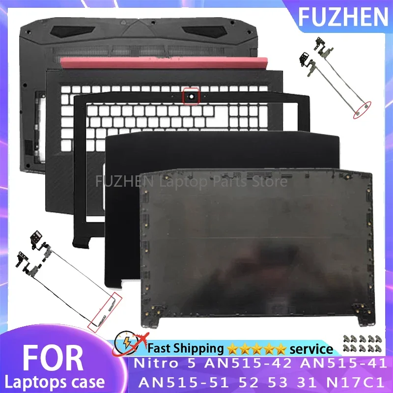 Laptop Case For Acer Nitro 5 AN515-42 AN515-41 AN515-51 AN515- 52 AN515-53 N17C1 LCD Back Cover Front Bezel Hinges Top Housing