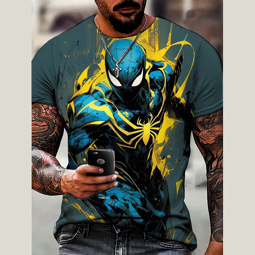 Disney Marvel Venom Print T-shirt Personalized Customization Large Size Sports Casual Short Sleeve Summer Street Clothing