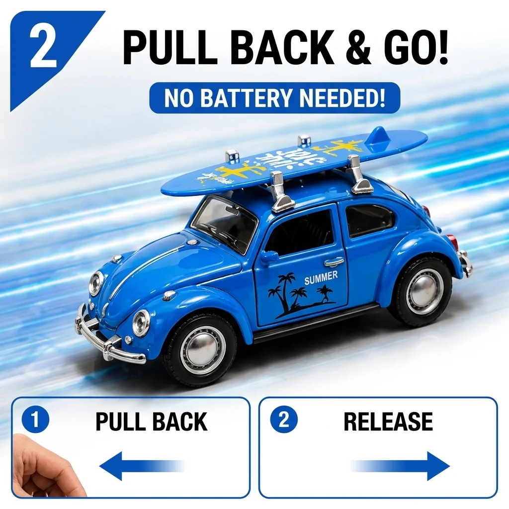 Modisches Mini-Automodell aus Legierung mit Rückziehfunktion, Langlebiger Kunststoff/Metall, Keine Batterie Erforderlich, Ideales Geschenk für Auto-Enthusiasten