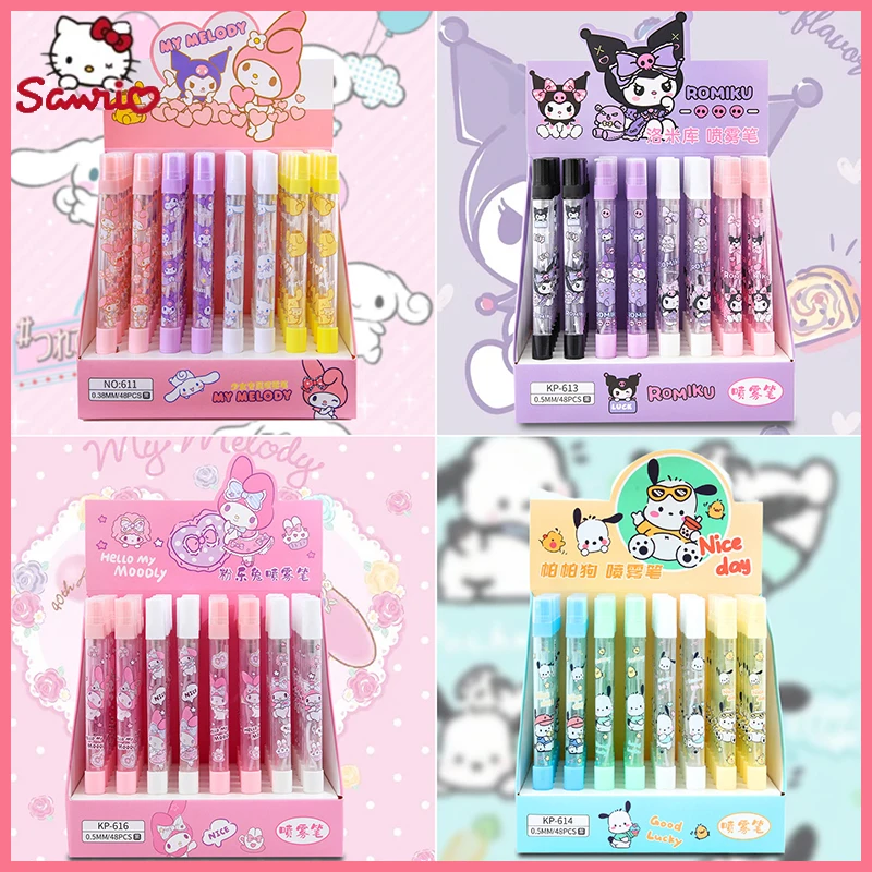 

Creative Sanrio Cartoon Kuromi Multi-function Spray Pen Cute Press Nozzle Neutral Pen High Beauty Gifts Pen Wholesale For Girl