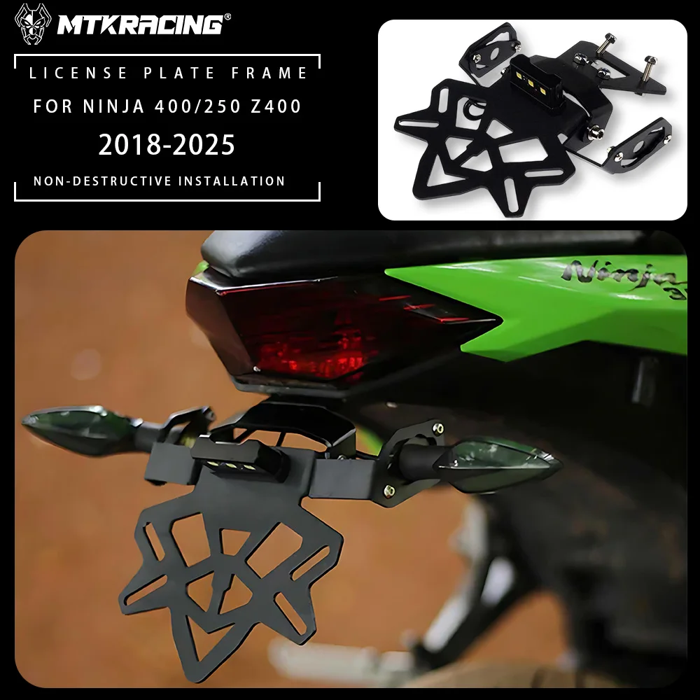 

For KAWASAKI NINJA 400/250 Z400 2018-2025 Motorcycle Accessories Rear Tail Tidy Fender Eliminator License Plate Holder Bracket