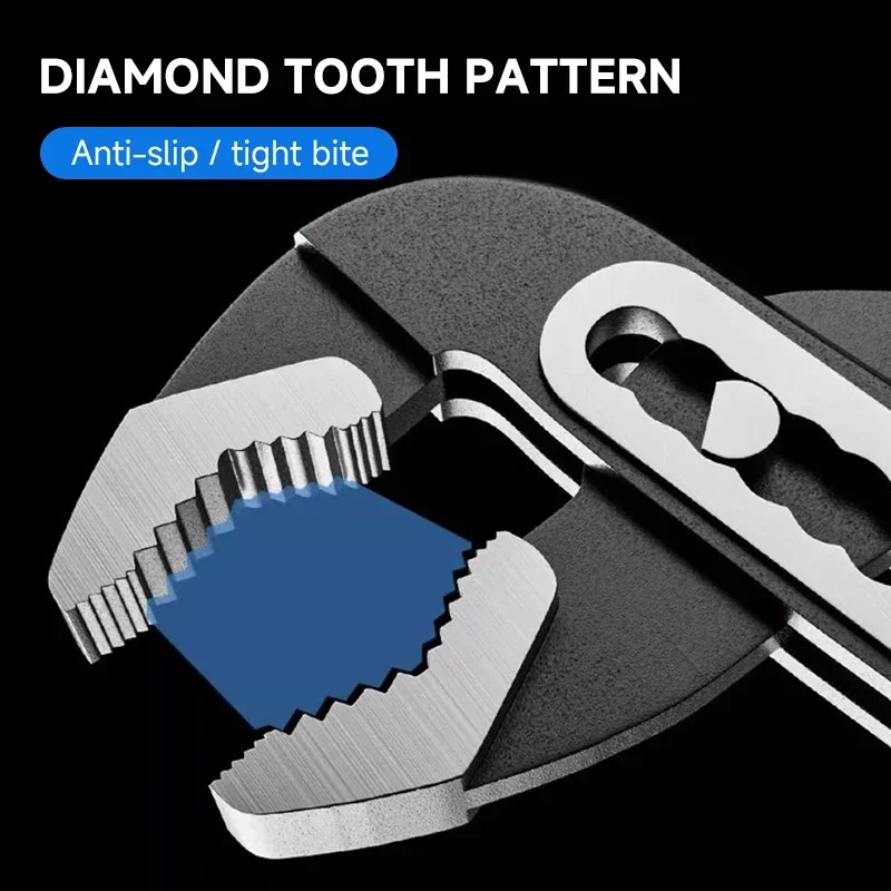 8 inch Heavy Duty Quick Pipe Wrenches Large Opening Universal Adjustable Water Pipe Clamp Pliers Hand Tools for Plumber