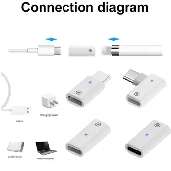 전문 커넥터 어댑터 충전기 플러그 앤 플레이, 표시등 포함, 애플 펜슬 1 세대용 
