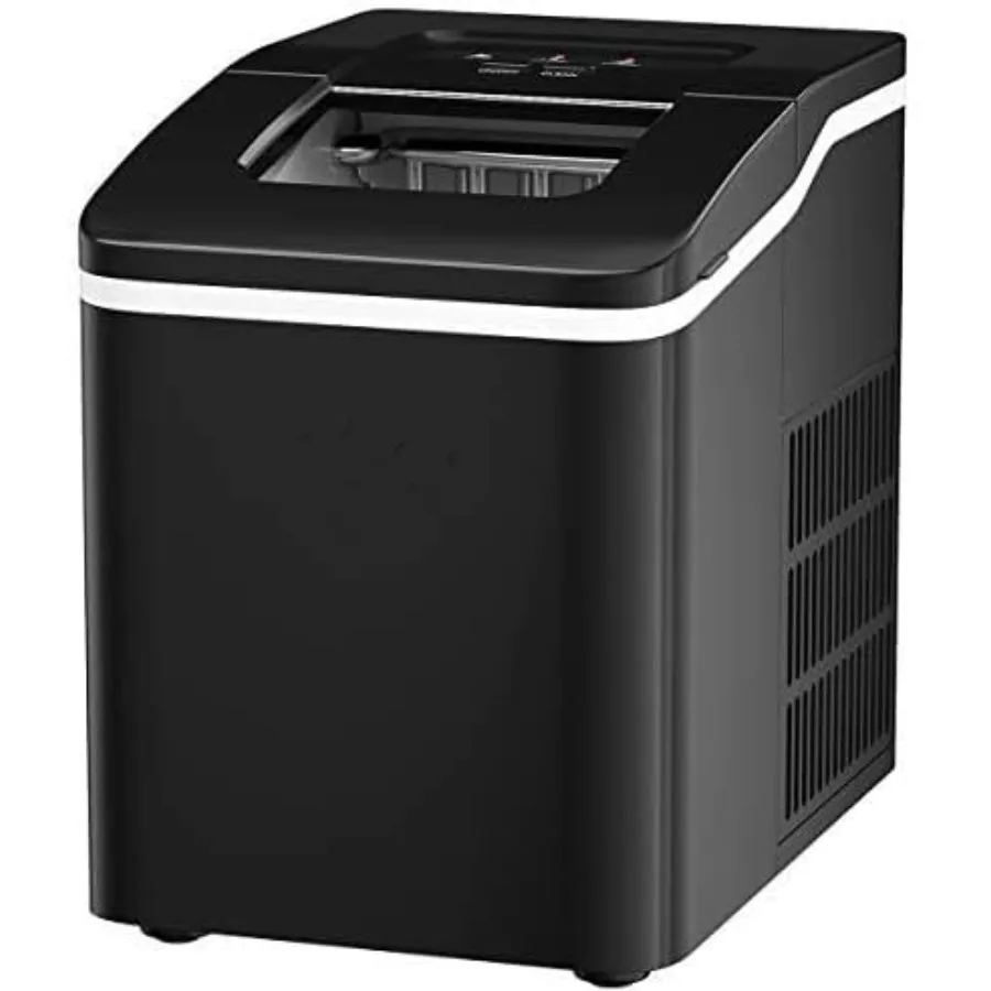Máquina para hacer hielo portátil de encimera para el hogar, la oficina y el uso al aire libre produce cubitos de hielo en forma de bala en solo 8 minutos con 26