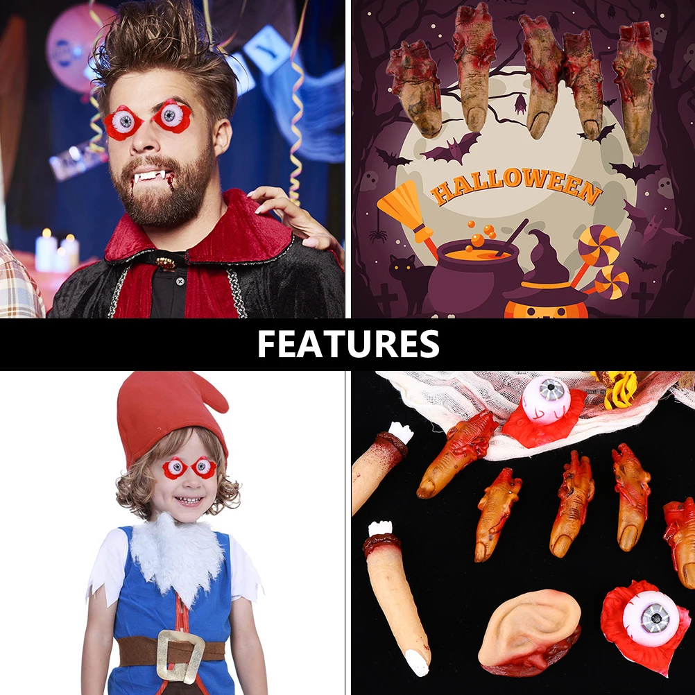 

2 шт., набор реквизитов для розыгрышей на Хэллоуин, реалистичные детали человеческого тела, страшные украшения для вечеринки, товары для дома с привидениями, жуткий